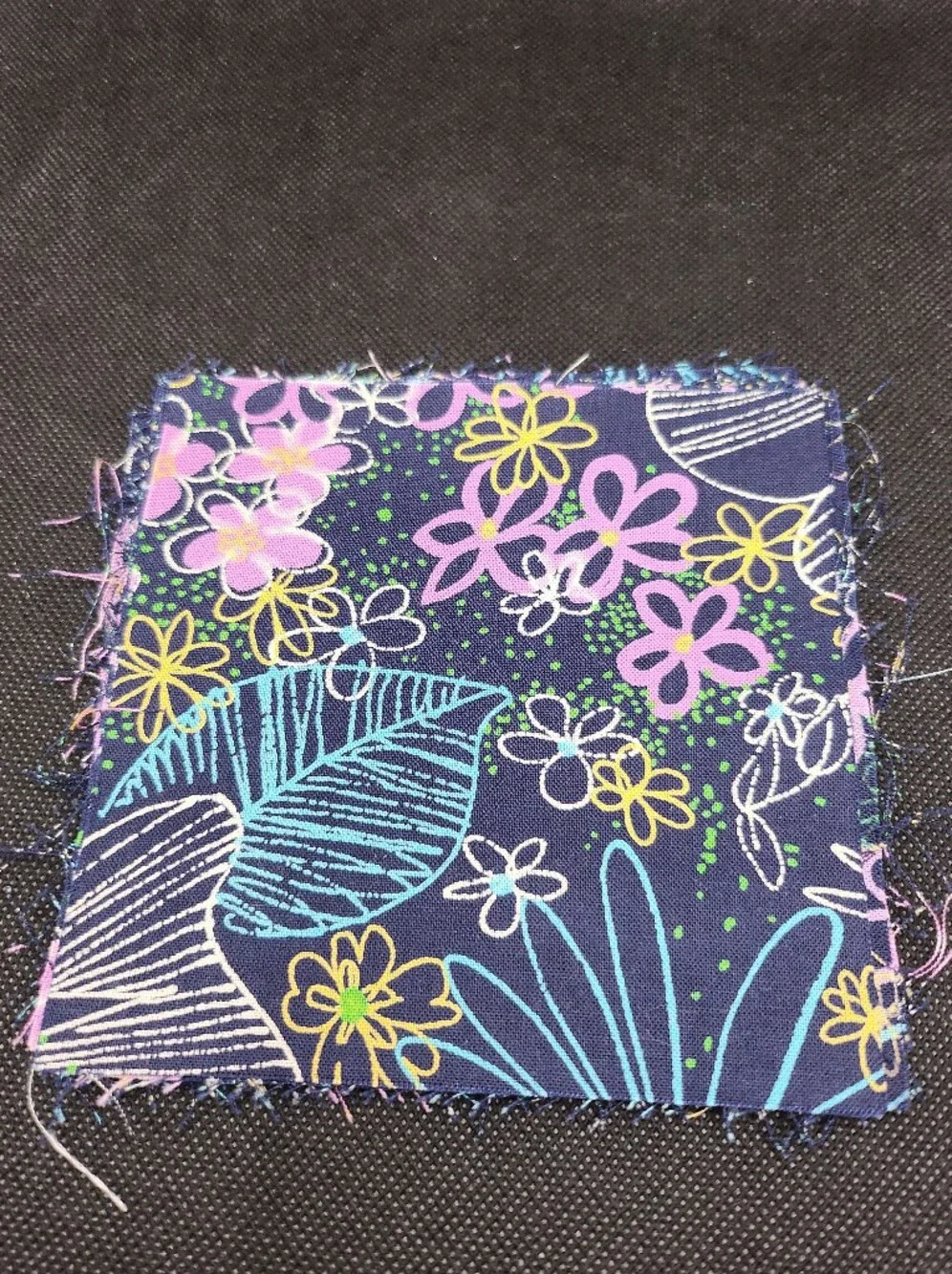 Navy Floral 4.75 Inch 12 Pcs Squares
